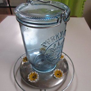 Glass Mason Jar Hummingbird Feeder Perky Pet